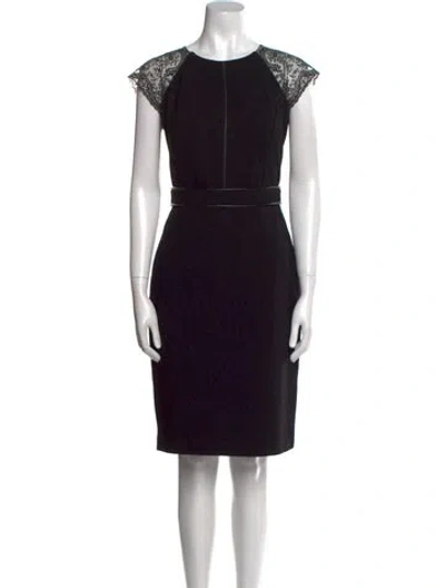 Pre-owned Catherine Deane Crew Neck Knee-length Dress In Black