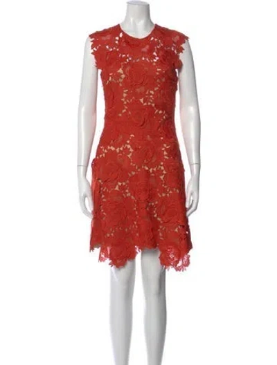 Pre-owned Catherine Deane Floral Print Mini Dress W/ Tags In Orange