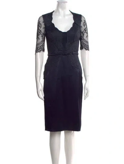Pre-owned Catherine Deane Lace Pattern Knee-length Dress In Black