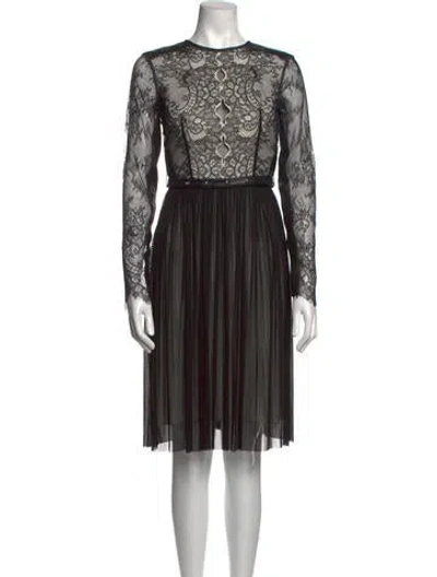 Pre-owned Catherine Deane Lace Pattern Knee-length Dress In Neutral