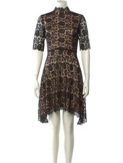 Pre-owned Catherine Deane Lace Pattern Mini Dress In Multi