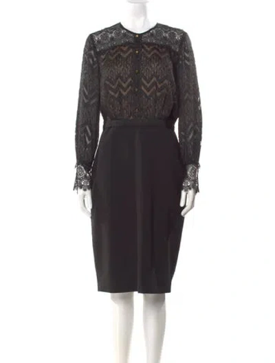 Pre-owned Catherine Deane Satin Midi Length Dress In Black