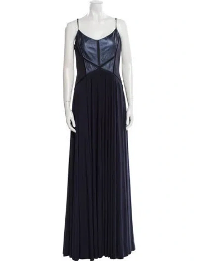 Pre-owned Catherine Deane Scoop Neck Long Dress In Blue