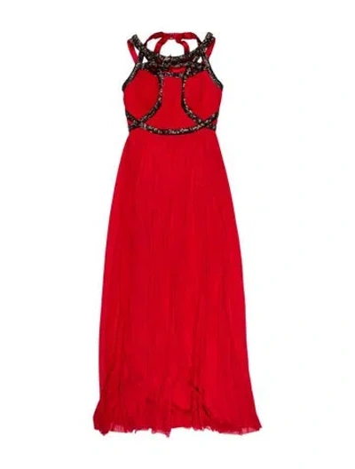 Pre-owned Catherine Deane Silk Long Dress In Red