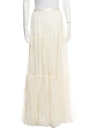 Pre-owned Catherine Deane Silk Long Skirt In Neutral
