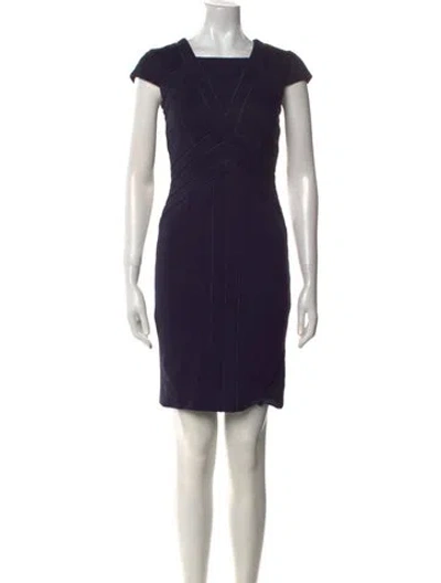 Pre-owned Catherine Deane Square Neckline Mini Dress In Blue