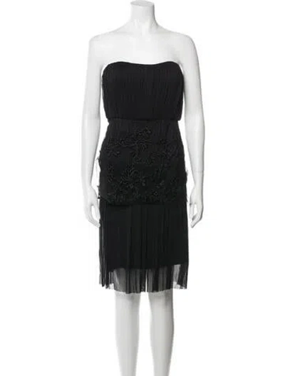 Pre-owned Catherine Deane Strapless Mini Dress In Black