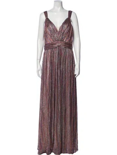 Pre-owned Catherine Deane Striped Long Dress In Pink