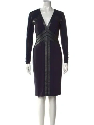 Pre-owned Catherine Deane V-neck Knee-length Dress In Black