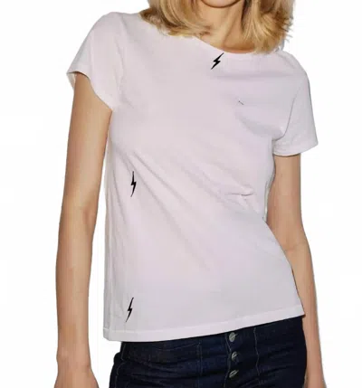 Catherine Gee Cotton Embroidered Long Sleeve Top In White Bolt In Purple