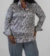 Catherine Gee Daria French Cuff Silk Blouse - Plus In New Leopard In Animal Print