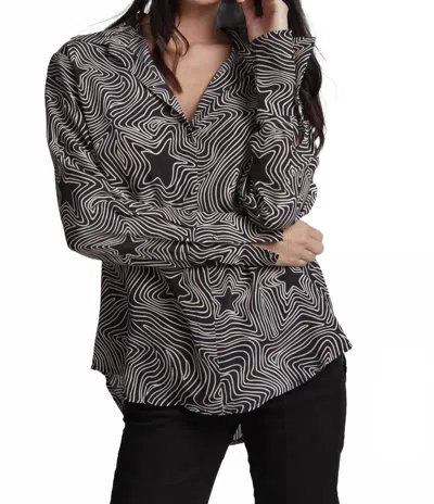 Catherine Gee Daria French Cuff Silk Blouse In Bowie Star