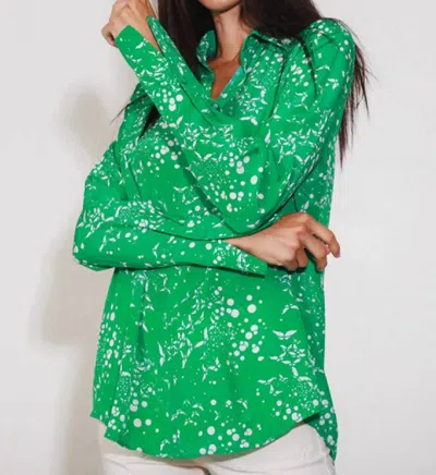 Catherine Gee Daria French Cuff Silk Blouse In Celestial Butterfly In Animal Print