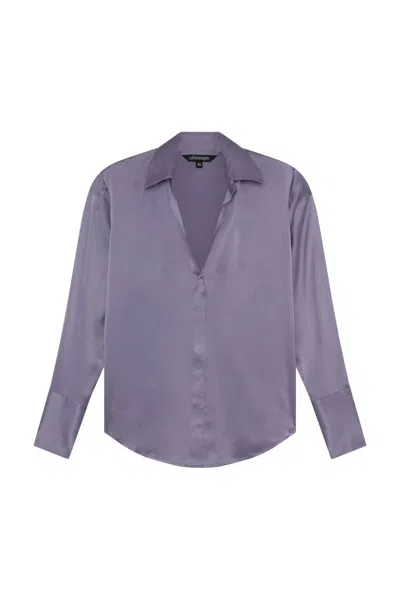Catherine Gee Daria French Cuff Silk Blouse In Lavender In Purple