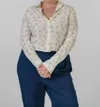 Catherine Gee Daria French Cuff Silk Blouse In Neutral Crane In Multi