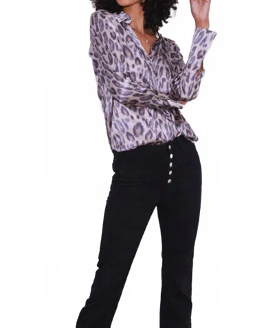 Catherine Gee Daria French Cuff Silk Blouse In New Leopard In Multi