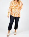 Catherine Gee Daria French Cuff Silk Blouse In Valencia In Multi