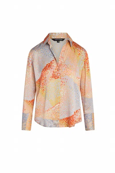 Catherine Gee Daria Silk Blouse In Warm Cosmos In Multi