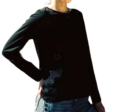 Catherine Gee Embroidered Horseshoe T-shirt In Black In Green