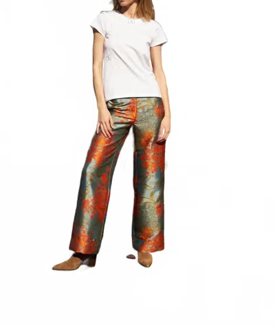 Catherine Gee Jacquard Stella Pant In Blue/orange In Multi