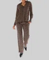 Catherine Gee Parisa Silk Pant In Black/gold In Brown