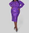 Catherine Gee Siena Slip Skirt - Plus Size In Purple Leopard In Purple