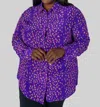 Catherine Gee Sophie Blouse - Plus In Purple Leopard In Purple