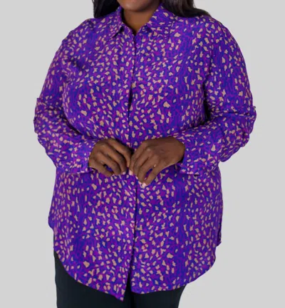 Catherine Gee Sophie Blouse - Plus In Purple Leopard