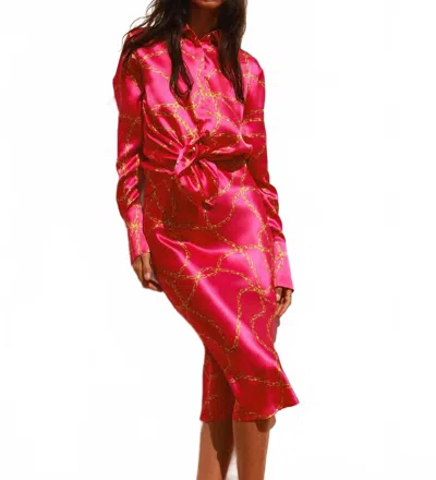 Catherine Gee Sophie Blouse In Dua Chain In Pink