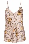 Catherine Gee Women's Basic Cami Top In Blush Leopard In Multi