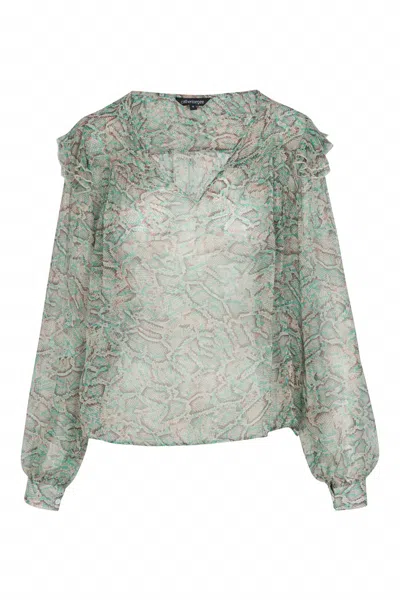 Catherine Gee Women's Catya Blouse In Island Snake In Green