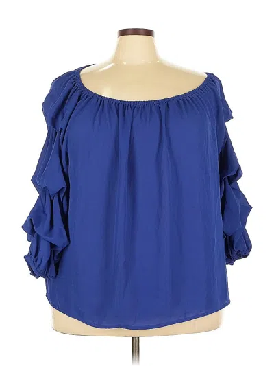 Pre-owned Catherine Malandrino 3/4 Sleeve Blouse In Blue