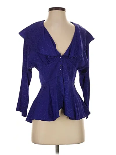 Pre-owned Catherine Malandrino 3/4 Sleeve Blouse In Blue