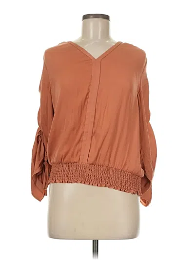 Pre-owned Catherine Malandrino 3/4 Sleeve Blouse In Brown