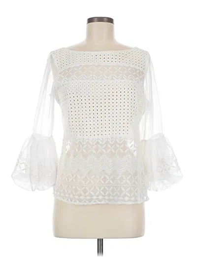 Pre-owned Catherine Malandrino 3/4 Sleeve Blouse In White
