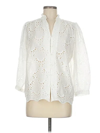 Pre-owned Catherine Malandrino 3/4 Sleeve Blouse In White