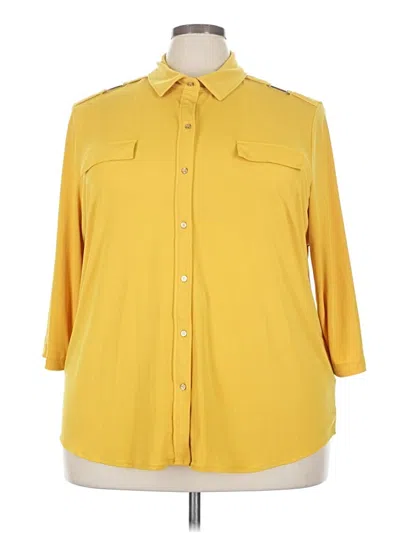 Pre-owned Catherine Malandrino 3/4 Sleeve Blouse In Yellow
