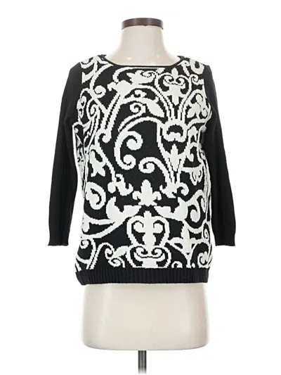 Pre-owned Catherine Malandrino 3/4 Sleeve Top Black Boatneck Tops