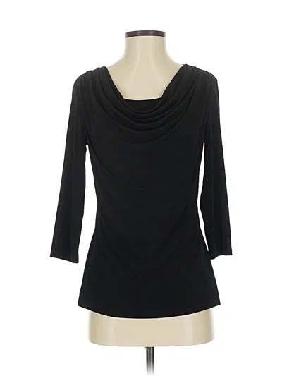 Pre-owned Catherine Malandrino 3/4 Sleeve Top Black Cowl Neck Tops