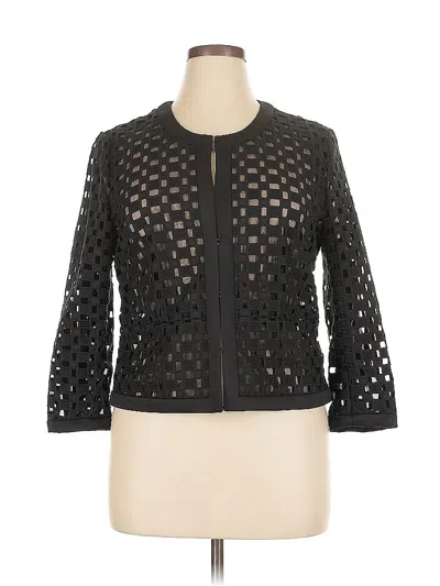 Pre-owned Catherine Malandrino 3/4 Sleeve Top Black Keyhole Neckline Tops