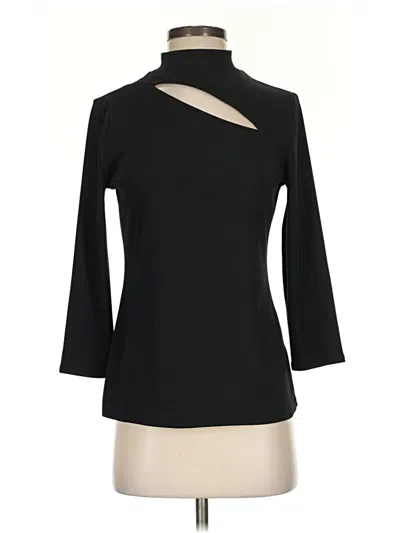 Pre-owned Catherine Malandrino 3/4 Sleeve Top Black One Shoulder Neckline Tops