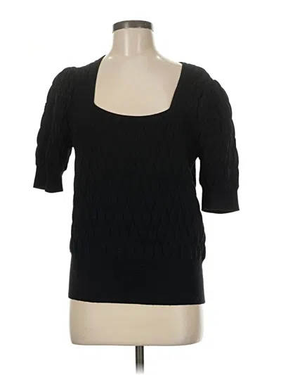 Pre-owned Catherine Malandrino 3/4 Sleeve Top Black Square Neckline Tops