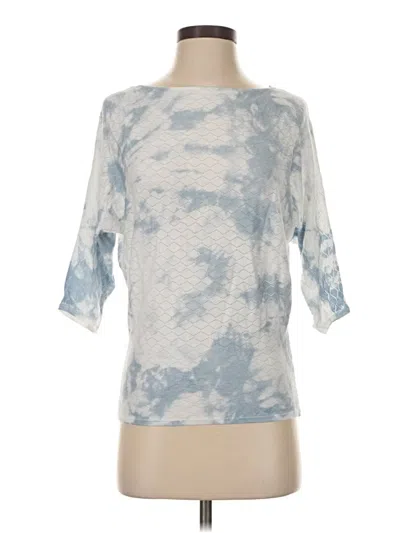Pre-owned Catherine Malandrino 3/4 Sleeve Top Blue Boatneck Tops