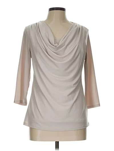 Pre-owned Catherine Malandrino 3/4 Sleeve Top Ivory Cowl Neck Tops In White