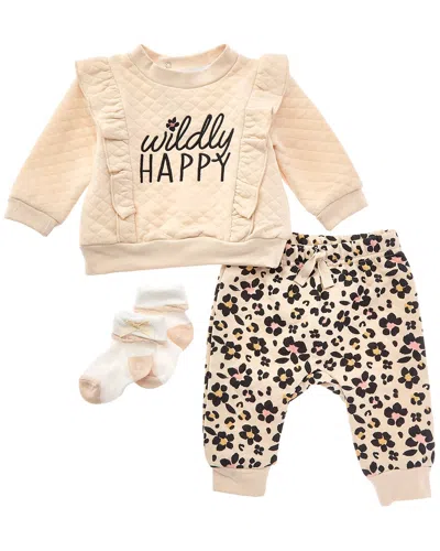 Catherine Malandrino 3pc Quilted Jogger Set In Neutral