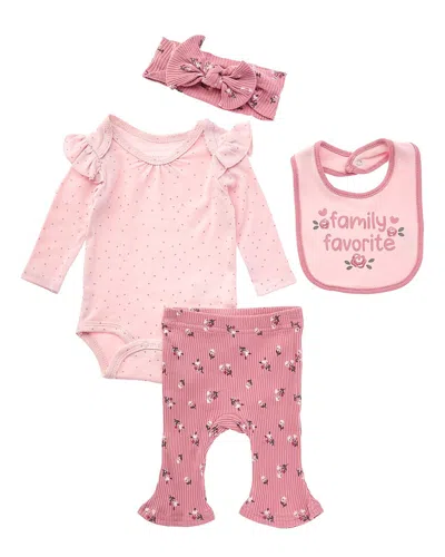 Catherine Malandrino 4pc Bodysuit Set In Pink