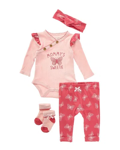 Catherine Malandrino Kids' 4pc Bodysuit Set In Red