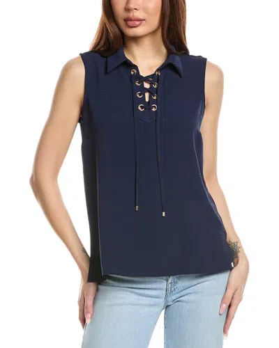 Catherine Malandrino Collared Laced-up Tank