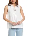 Catherine Malandrino Collared Laced-up Tank In White