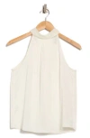 Catherine Malandrino Emboidered Collar Halter Top In White